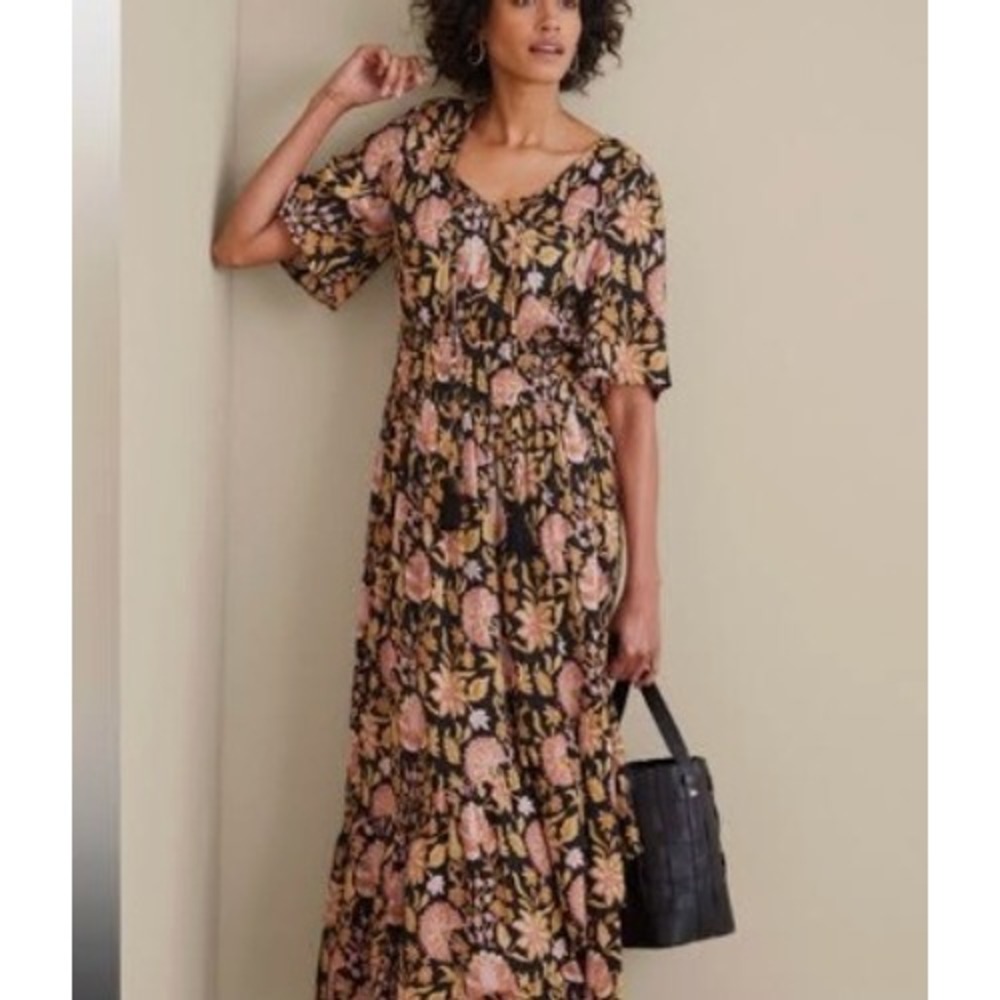 Soft Surroundings dress"Marissa" floral boho festival dress sz 14 petite Q
